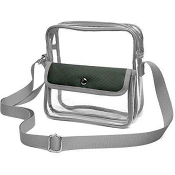 SPEEDEVE Bolso Bandolera Transparente Impermeable para Mujer, Gris
