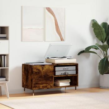 Mueble de discos madera de ingeniería roble ahumado 85x38x48 cm Vidaxl Marrón