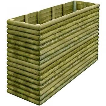 vidaXL Arriate Rectangular de Madera de Pino Impregnada 206x50x96 cm Macetero para Plantas Jardín Maceta Tiesto