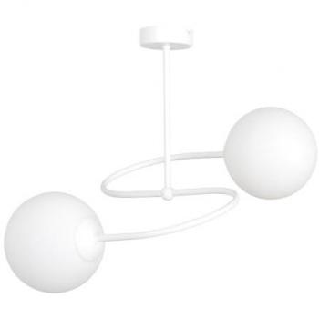 Lámpara de Techo Selbi EPIKASA, Acero con recubrimiento en polvo y Vidrio Blanco, 44x42x44 cm