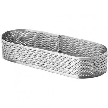Lacor Molde ARO Oval Perforado 8x28x2 CM, Acero Inoxidable, Gris, 28 cm