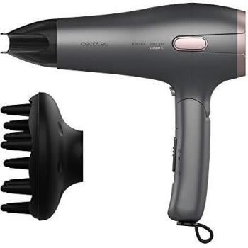 Cecotec Secador de Pelo Iónico Bamba IoniCare 5250 EasyCollect Pro. 2100 W, Función recogecables automático, Plegable, Ion Real, Boquilla concentradora y Difusor, 2 Velocidades, Negro