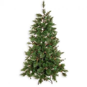 Árbol de Navidad artificial Lola Home de 660 ramas verdes de PE y PVC, altura 210 cm, incluye pie de metal