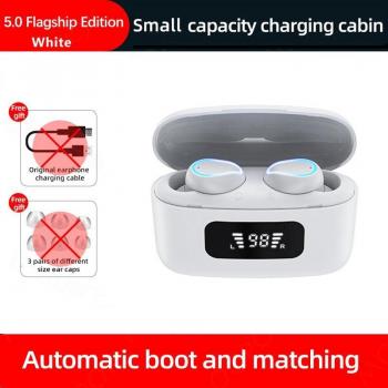 Auriculares Inalámbricos Bluetooth con Micrófono, Caja de Carga 2200mAh, Pantalla LED de Potencia, Resistentes al Agua