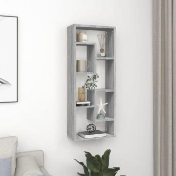 Estantería de pared madera contrachapada gris Sonoma 36x16x90cm