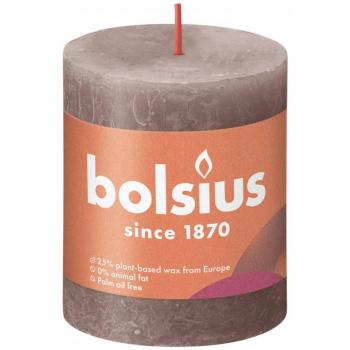 Bolsius Velas Rústicas Shine 4 unidades Taupe 80x68 mm