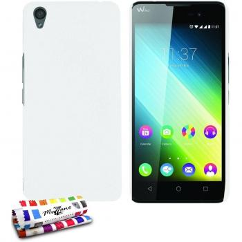 MUZZANO Le Pearls-Carcasa para 2 WIKO LENNY limpiadora, protección antigolpes, diseño con Apple 1 lápiz óptico y 1 gamuza de limpieza MUZZANO, compatible con Wiko Lenny, color blanco
