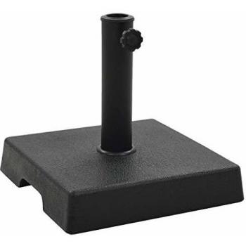 Black Square Umbrella Base 8 kg Polyresin