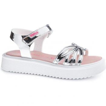 Sandalias niña Paola fashion girl by Pablosky color titanio plata con cierre adherente, plataforma cómoda, perfectas para combinar con cualquier look, made in Spain