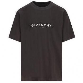 Givenchy Men's Dark Grey Reverse T-Shirt With Tarot Print in Metal | Size XL | BM71JA3YN0