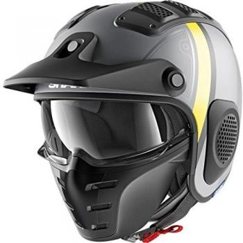 Shark Casco Jet x-drak Terrence Antracita Amarillo Aay talla L