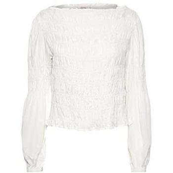 Cream Henva Women's Draped Blouse, Snow White, Size M