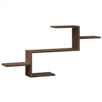 Estante de pared de madera ingeniería marrón roble 104x15x49 cm, estante flotante, aglomerado