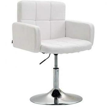 Silla Lounge Los Angeles Blanca en Similpiel con Base Trompetera y Función Giratoria