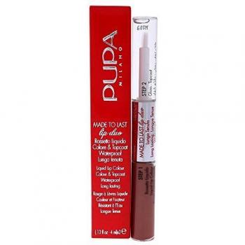 PUPA Made To Last Lip Duo 012 Natural Nude - Dúo de labiales de larga duración, tono 012 Natural Nude, incluye un lápiz labial y un gloss para labios