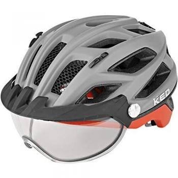 KED Covis 2020 - Casco para bicicleta, color gris y rojo, continuidad, color gris/rojo mate, tamaño L | 55-61cm