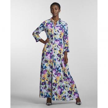 Yas - Vestido largo camisero, diseño elegante, tejido ligero, cierre de botones frontal, manga larga con puños ajustables, cintura con cinturón a juego, corte fluido y cómodo, ideal para ocasiones informales y formales