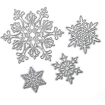 Aeromdale Scrapbooking Troqueles de corte 4 unids Copo de nieve de Navidad Troqueles de corte Plantillas de troquelado DIY Papel Álbum de tarjetas Craft Pequeños objetos prácticos