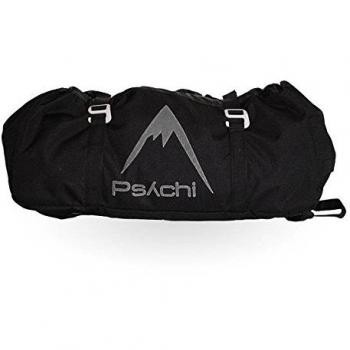 Psychi - Bolsa para Cuerda de Escalada - con Lona para el Suelo, Hebillas y Asas de Transporte - Negro
