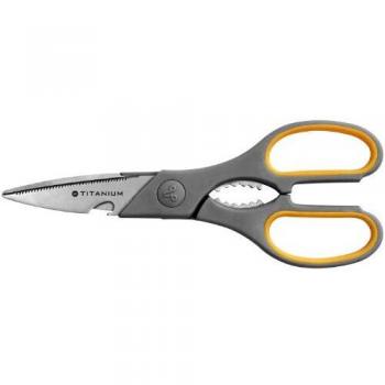 Westcott Titanium Super Softgrip - Tijeras multifunción, 21 cm, color gris/amarillo