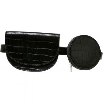 Urban Classics Croco Synthetic Leather Double Belt Bag