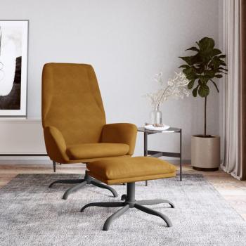 Sillón de relax con taburete terciopelo marrón vidaXL, tipo: sillón reclinable, material: terciopelo, color: marrón, incluye taburete
