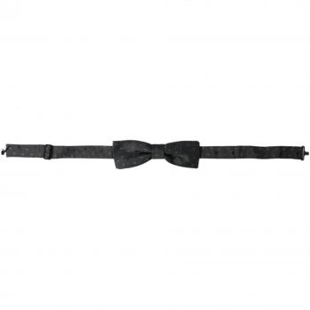 Dolce & Gabbana Gray Polka Dot Silk Adjustable Neck Men Papillon Bow Tie