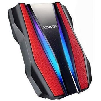 ADATA HD770 External 2.5 HDD, USB3.2, 1TB, Red, Rugged Design, Two Light Beam Shaped RGB Lighting, IP68 Waterproof And Dust Proof, Three Year Warranty,AHD770G-1TU32G1-CRD
