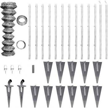 vidaXL Malla metálica de Acero galvanizado con Dispositivos de Anclaje para Postes, 25 x 1,25 Metros