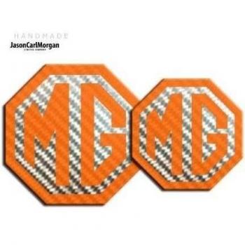 Mg TF LE500 2009-ON Naranja Fibra de Carbono frontal y trasera Insertar Badges