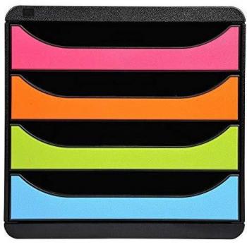 Exacompta 310498D - Caja organizadora, 4 cajones, color multicolor