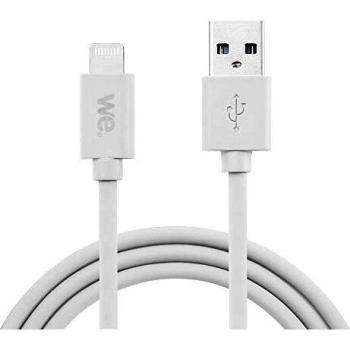 Cable USB a Lightning de silicona, 1 metro, certificado MFi, carga y sincronización de datos - Blanco