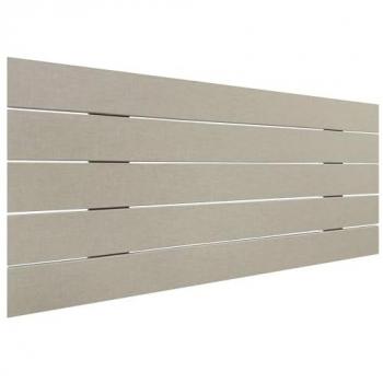 Cabecero Tapizado de Polipiel Premium Intercambiable Acolchado (Plata, 150cm) y Cabecero de Madera Reciclada DM Estilo Palet Horizontal (110x46cm, Acabado