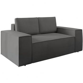Sofá-cama Clovis 107 con caja de ropa de cama, gris oscuro, dimensiones 188 x 94 x 104 cm