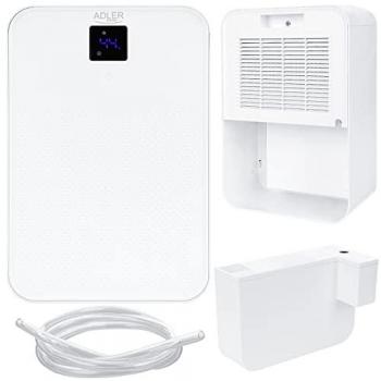 Deshumidificador termoeléctrico Adler AD 7860 - Potencia 150 W, para habitaciones hasta 30 m³, capacidad del tanque de agua 1 L, funcionamiento silencioso y automático