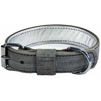 Collar de perro de cuero Dakota gris Martin Sellier 30-50 cm