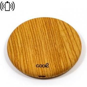 Dock Base Cargador Inalámbrico Qi Universal para Smartphones con Textura de Madera COOL