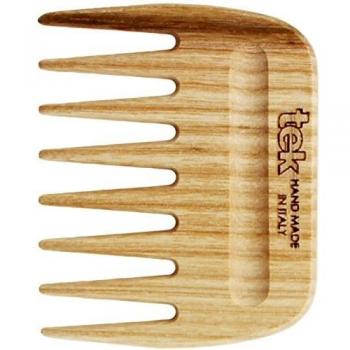 Natural Wooden Afro Comb for Curly Hair, Handmade in Italy