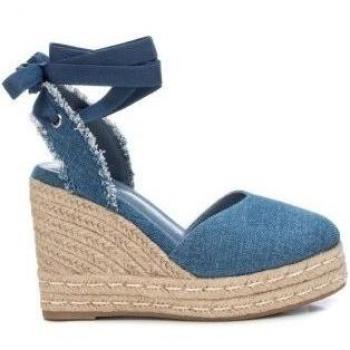 Sandalias Xti para mujer 142760 azul con cuña de 9cm