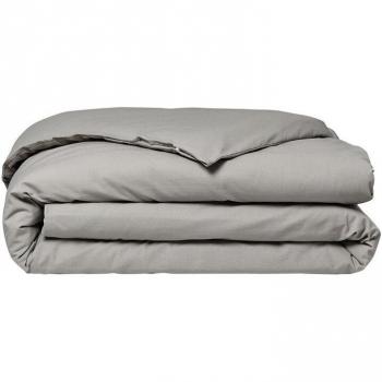 Funda Nórdica de Algodón Esencial 220 x 240 cm - Color Gris para Cama Doble