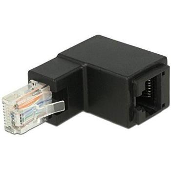 Adaptador RJ45 Macho Angulado a RJ45 Hembra Cat.6 UTP Negro