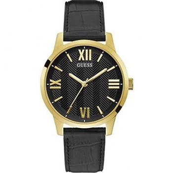 GUESS Men's Analog Quartz Watch with Leather Strap GW0250G2