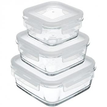 Set de 3 Fiambreras con Tapa Hermética 375+720+1150CC - Fiambrera Práctica y Funcional - Fiambrera de Diseño Elegante y Versátil - Fiambrera Res