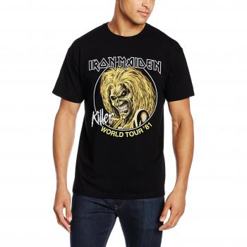 Iron Maiden Men's Killers World Tour 81 T-Shirt, Black, Small
