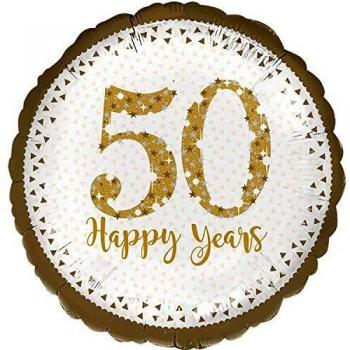 amscan Globo dorado brillante 3594301 50 Happy Years - 1 unidad