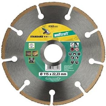 Wolfcraft 8369000 Disco de Corte para Amoladora para Madera con Clavos, HM, Diámetro 115 mm x Agujero 22.23 mm