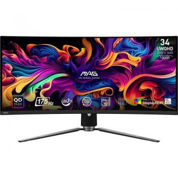 MSI MAG 341CQP QD-OLED 34 Ultrawide Quad HD 175Hz Monitor - Pantalla para PC de 86.4 cm (34) con tecnología QDOLED en color negro