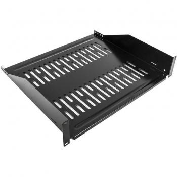 Bandeja Rack de Fijación Frontal 2U 400mm - Negra