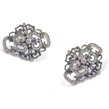YNuth 2 Piezas de Clips Decorativos Desmontables para Zapatos con Diamantes de Imitación insertados del Estilo Retro