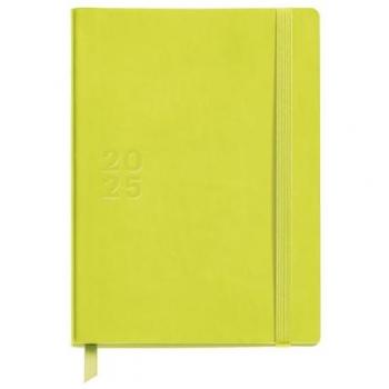 Agenda Anual 2025 Miquelrius Día Página Fluor Basics 155x213 mm, Cubierta Símil Piel, Papel Sostenible 100 g/m², Cierre Goma